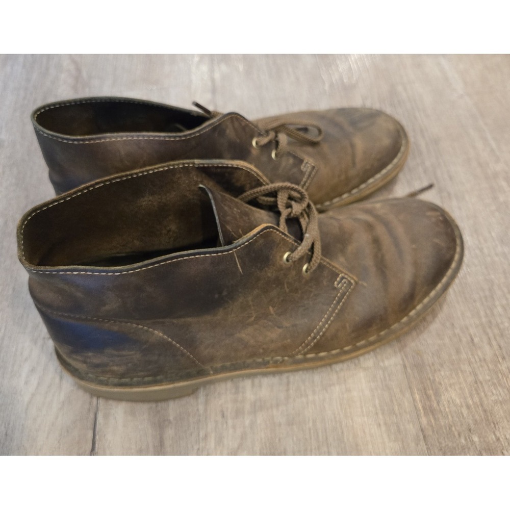 Clarks Desert Boots Men's Size 10.5 M Bushacre Chukka Brown Leather Shoes